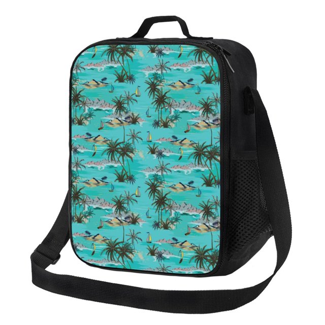 Balery Hawaii Palms Caja de Almuerzo y Bolsa de Almuerzo para Hombres y Mujeres, Bolsa de Almuerzo Reutilizable con Gran Capacidad, Bolsa de Almuerzo Aislada