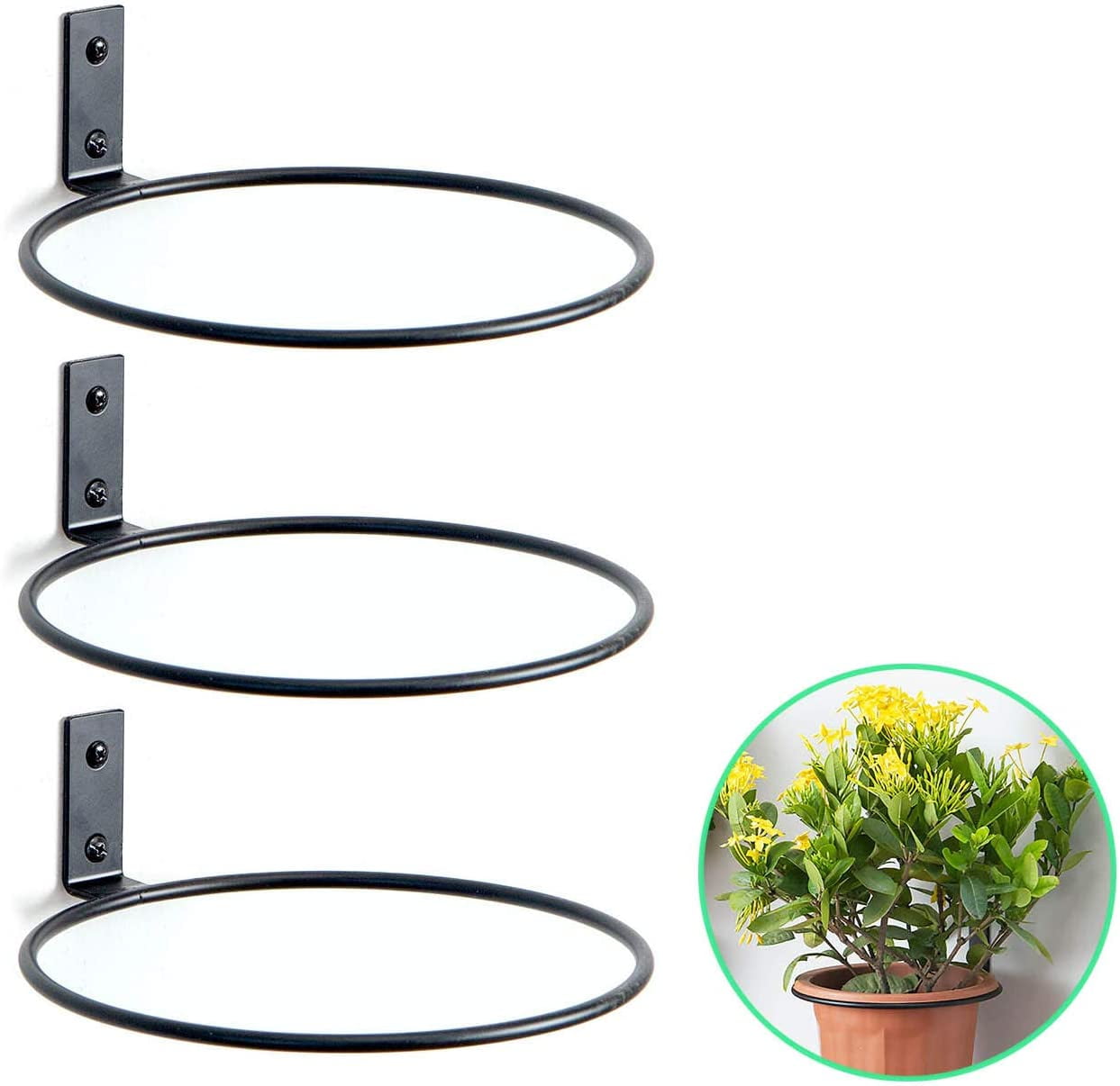 Bigstone 3Pcs Flower Pot Holder Rings High Durability Rust-proof