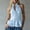 *Light Blue, variant on ClodeEU Women's Halter Neck Sleeveless Ruff Trim Peplum Blouse, Button Solid Color Tank Top for Summer Black,Women's Plus L