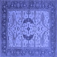 thumbnail image 1 of Ahgly Company Indoor Square Oriental Blue Industrial Area Rugs, 3' Square, 1 of 4