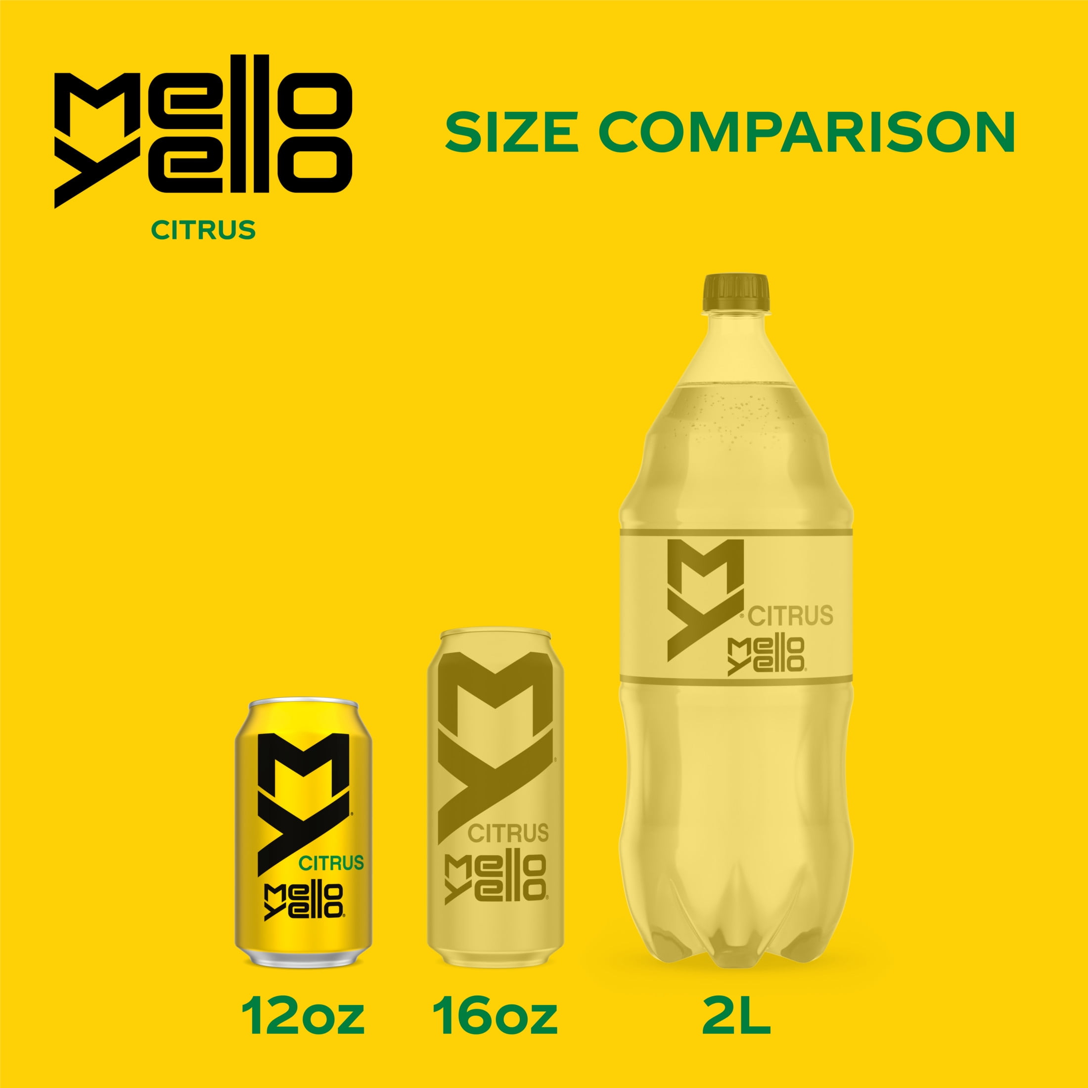 Mello Yello Citrus Soda Pop Cans, 12 fl oz, 24 Pack