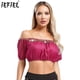 thumbnail image 2 of Tops cortos de danza del vientre de la India Oriental con lentejuelas para mujer, Tops cortos de manga corta con cuentas de plástico, disfraz de Fiesta Temática de danza del vientre para Halloween, 2 of 5