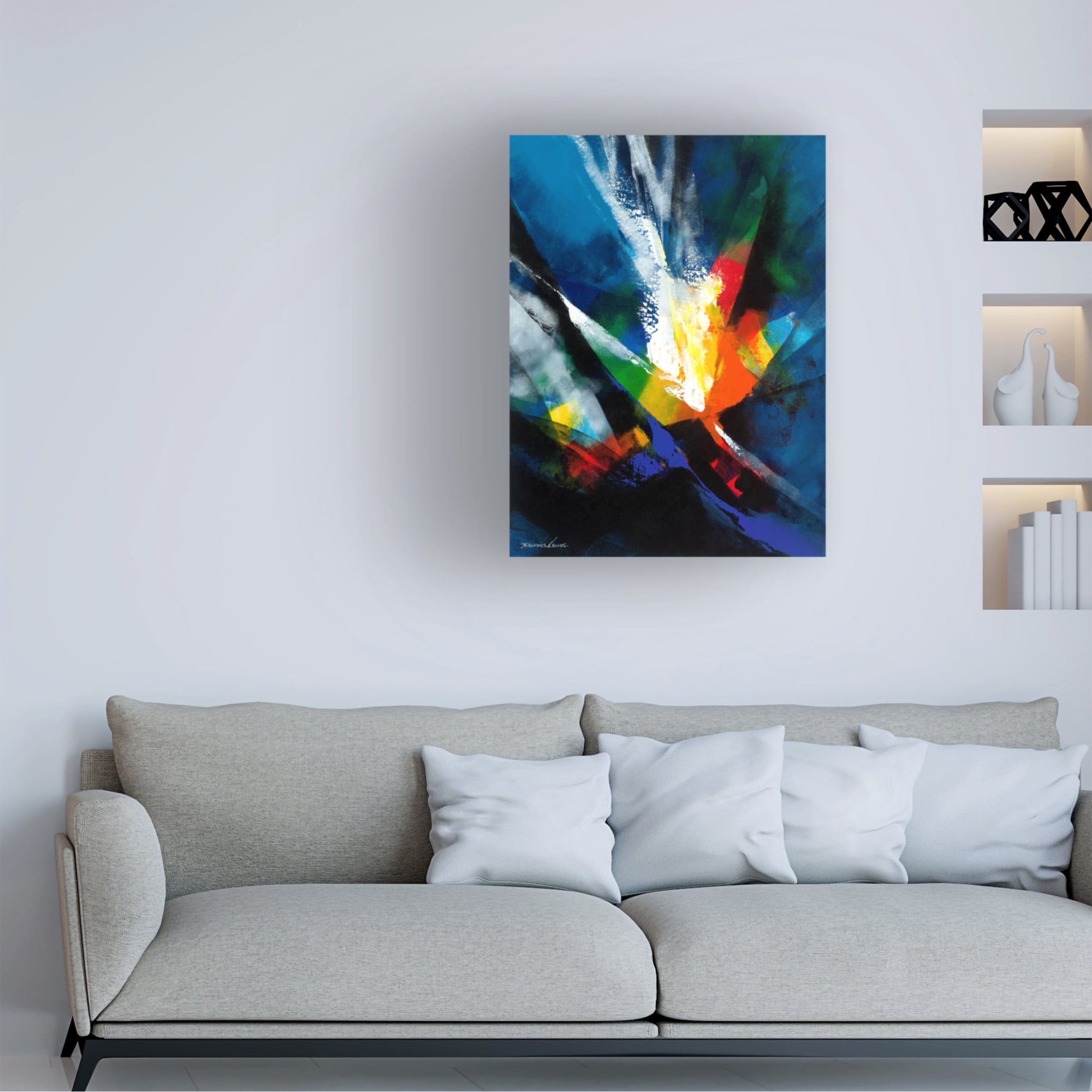 Canvas Wall Art - Thomas Leung 'Joyful III' Wall Art for Living Room, Bedroom, or Office Décor by Trademark Fine Art - 18 x 24 Inches