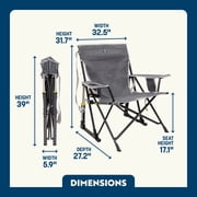GCI Outdoor Kickback Rocker Low Profile Rocking Camp Chair, Heathered Pewter