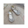 thumbnail image 4 of Crocowalk Children Dress Shoes Sparkle Princess Shoe Bowknot Mary Jane Anti-Slip Glitter Kids Casual Performance Silver 8C, 4 of 7
