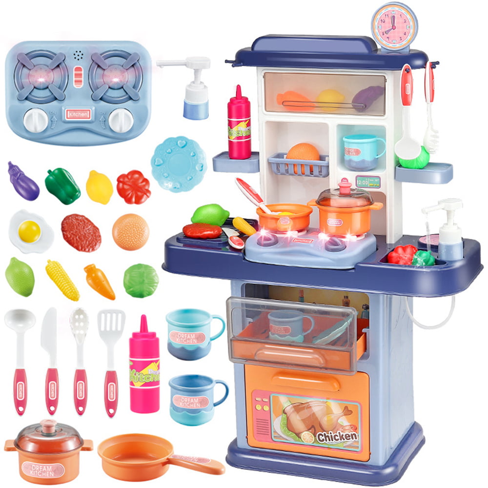 Kids Kitchen Toy Playset Educational Kitchen set Accessories for Girls and Boys 