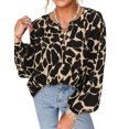 thumbnail image 1 of Camisa PRETTYGARDEN Floral Oversize Negra con Botones M, 1 of 8