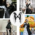 thumbnail image 4 of ATTBEA Halloween Costume Cruela Devile Dress Cloak Skirt with Gloves Black and White for Women Movie TV Character Cosplay, 4 of 6