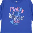 thumbnail image 4 of Inktastic Pink or Blue, Big Brother Loves You Footprints and Heart Boys Long Sleeve Toddler T-Shirt, 4 of 5