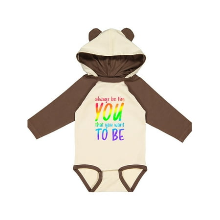 

Inktastic Always Be the You That You Want to Be- rainbow colors Gift Baby Boy or Baby Girl Long Sleeve Bodysuit