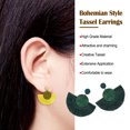 thumbnail image 3 of 1 par de pendientes de borla, adorno colgante con flecos, colgantes para orejas, accesorio de moda, adorno de joyería, pendiente bohemio para Ropa, zapatos y accesorios Miscelánea Verde oscuro Qarigey AP009873-06B, 3 of 6