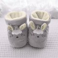 thumbnail image 4 of Povozer Baby Boys Girls Cozy Fleece Booties with Grippers Slipper Socks Toddler Crib Winter Shoes for Boys Girls(Gray,6-12 Months), 4 of 5