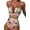 Green Pink, variant on Women'S 2 Piece High Waisted U Wire Bikini Set Floral Print Crisscross Back Bathing Swimsuit Orange M