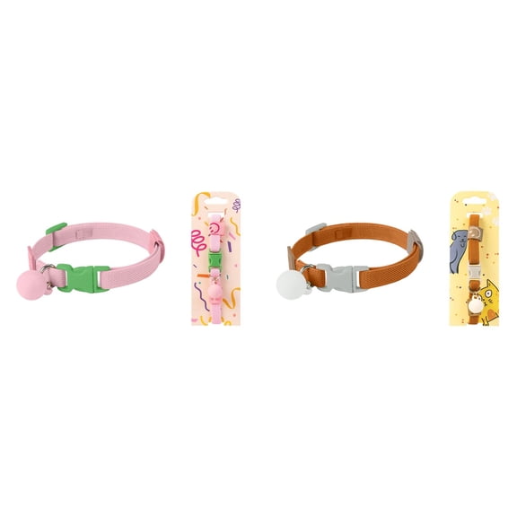 2PC Tiny Dog Collar Cat Collars for Small Male Dogs Little Pet Neck Girth 8.7-13.7 Inch Safety Buckle Kitten Adjustable Release for Cats Small Dogs Lightweight for Daily Walk