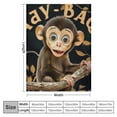 thumbnail image 4 of WERPE Monkey Blanket for Monkey Lovers - Crib Size - Soft Fuzzy Cozy Blanket Gift - Black Cute Throw Blanket for Couch, Chair, Office White, 4 of 6