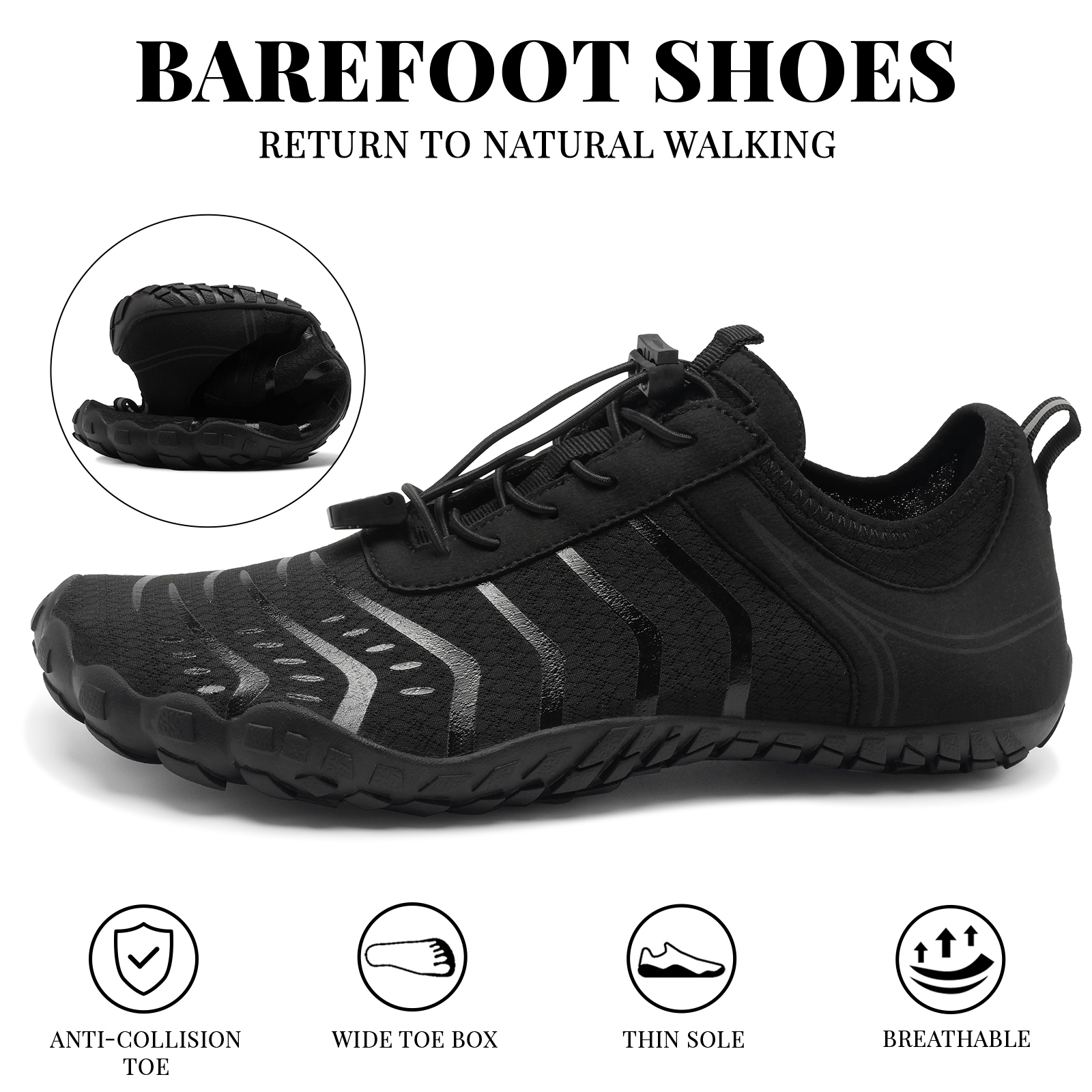 Hiwissafe Unisex Barefoot Wide-Toe Hiking Water Shoe photo 7