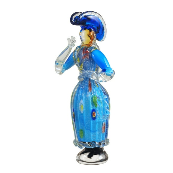 13.5" Blue and Clear Arciala Handcrafted Art Glass Figurine