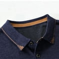 thumbnail image 5 of khonts Clearance,Men's Oversized Knitted Button up Polo Shirts Long Sleeve Casual Soft Tops Fashion Comfortable V-Neck T Shirts Navy XL, 5 of 8