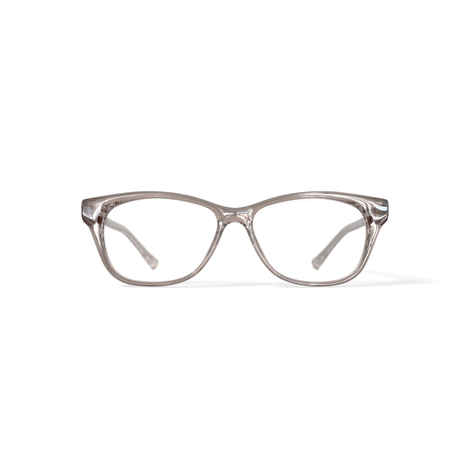 M America Women's Bath Square Prescription Eyeglasses with Case, Crystal Nude