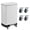 White, variant on 16 Gallon Stainless Steel Step Trash Can with Wheels, Rustproof Garbage Bin with Soft Close Lid and Removable Inner Bucket for Kitchen Home Office - Black 60L