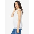 thumbnail image 3 of Roaman's Women's Plus Size Lace Trim Satin Tank, 3 of 5