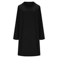 thumbnail image 4 of jtjvou Women's Mini Dress Elegant Long Sleeve Turtleneck A Line Summer Dresses Comfy Solid Color Fashion Dress Black XL, 4 of 6