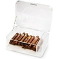 thumbnail image 6 of Acrylic Cigar Humidor Cigar Storage Box, Air Tight Cigar Container, Humidifier, Compartment for Humidity Pack Stores 50-75 Cigars (Black), 6 of 16