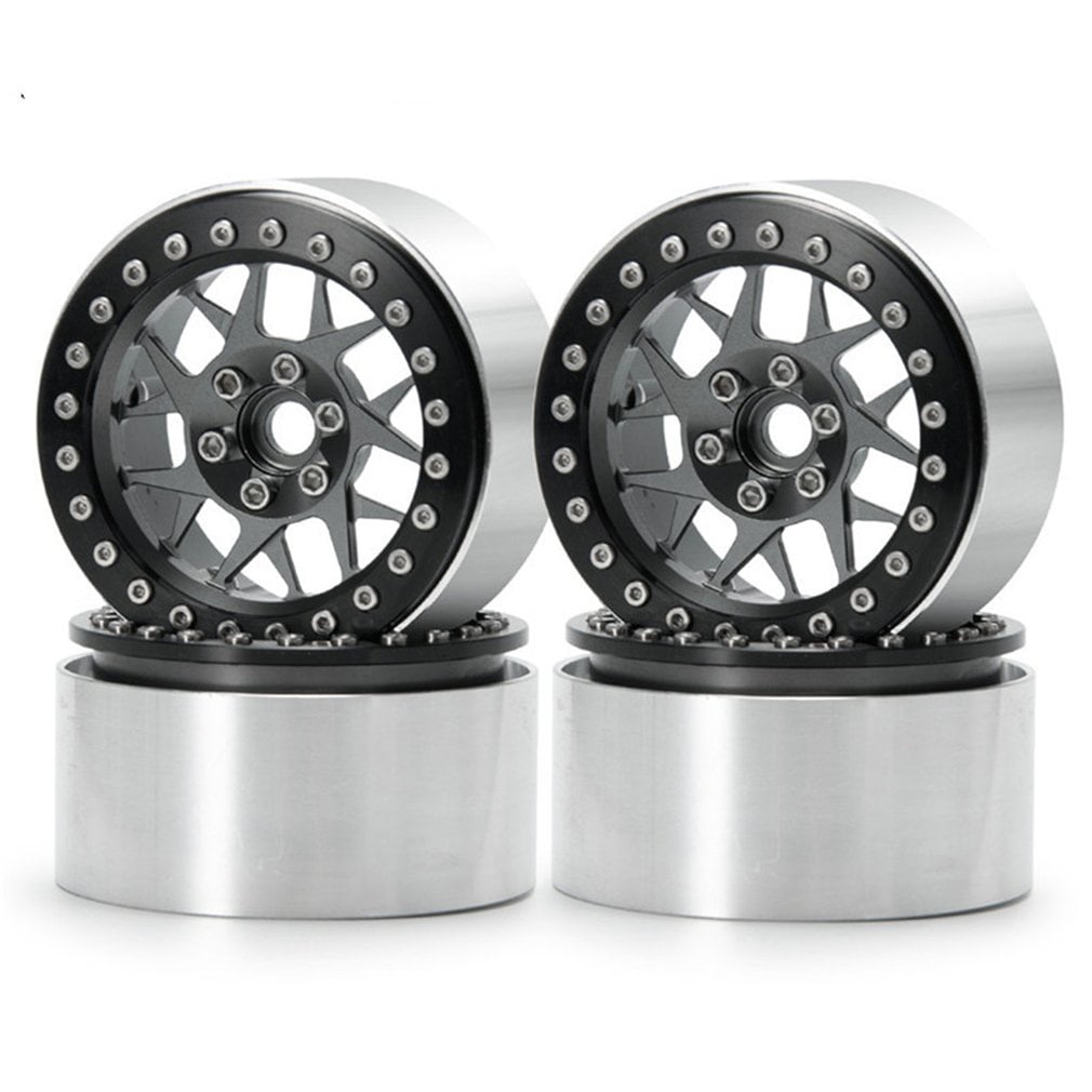 2.2 alloy beadlock wheels rims for rock crawler 12mm hex universal gun metal