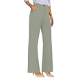 thumbnail image 2 of Wide Leg Pants for Women BWASD Straight Leg Suit Trousers Pockets Elegant Solid Color Trousers Light Ashy S-XXXL Casual Business Office Outfit Ladies Slacks, 2 of 7