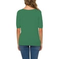 thumbnail image 4 of Green Womens Tops Women's Short Sleeves Sweaters V Neck Soft Pullover Top Shirts for Women, 4 of 6