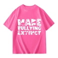 thumbnail image 5 of Girls Anti-Bullying T-Shirt | Positive Message Short Sleeve Graphic Tee for Kids | Cute Casual Summer Top | Soft & Comfortable Daily Wear for School, Play(Pink,7-8 Years), 5 of 5