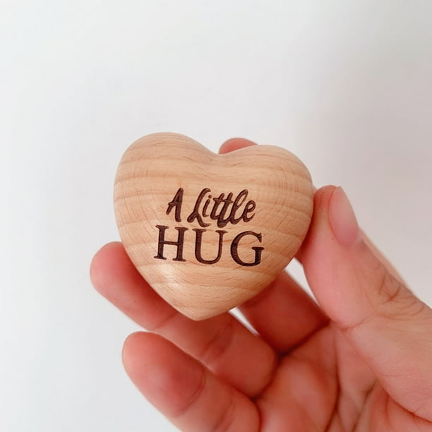 Little Pocket Hug Wooden Heart Token with Smooth Touch Finish for