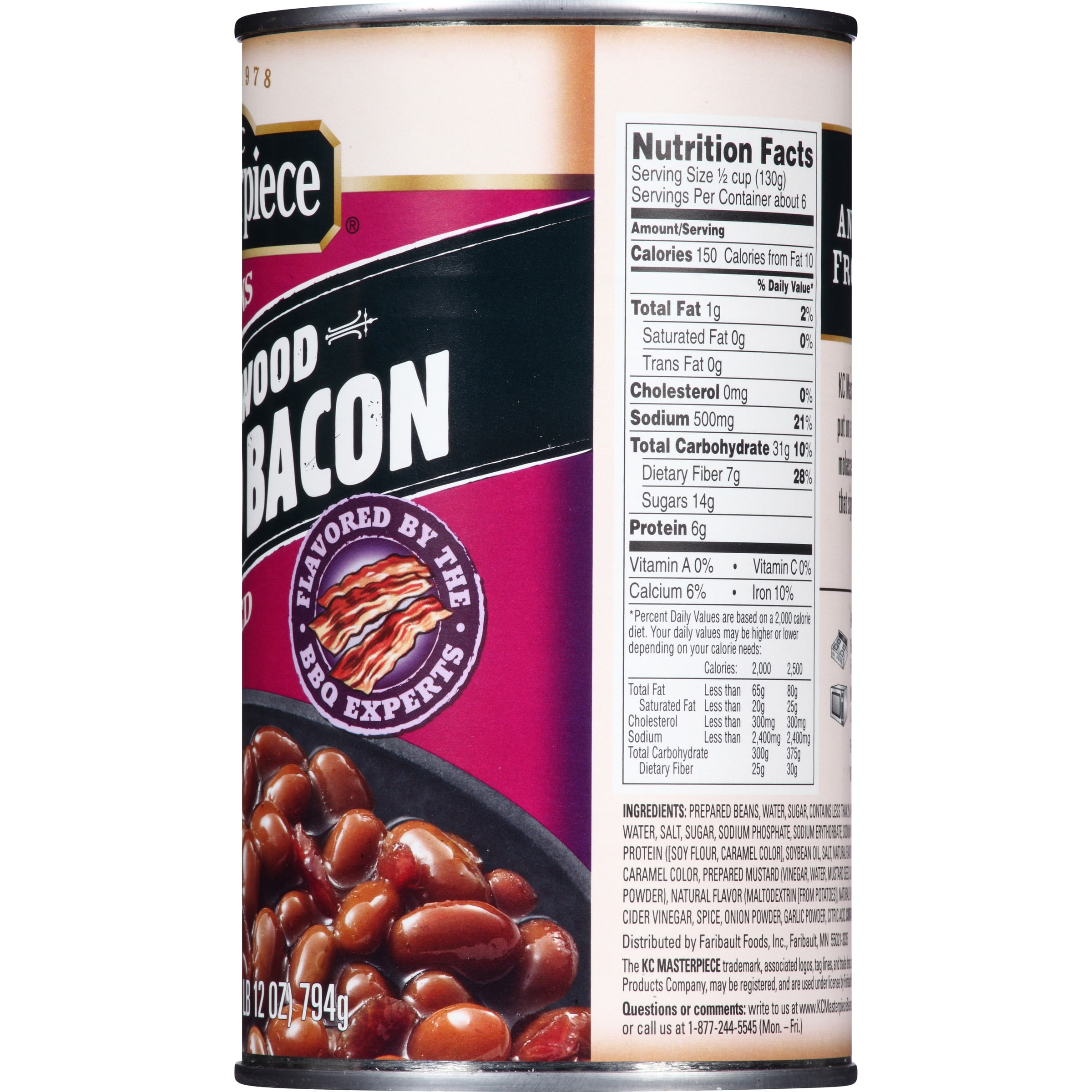 Kc Masterpiece Baked Beans Applewood Smoked Bacon, 28 oz
