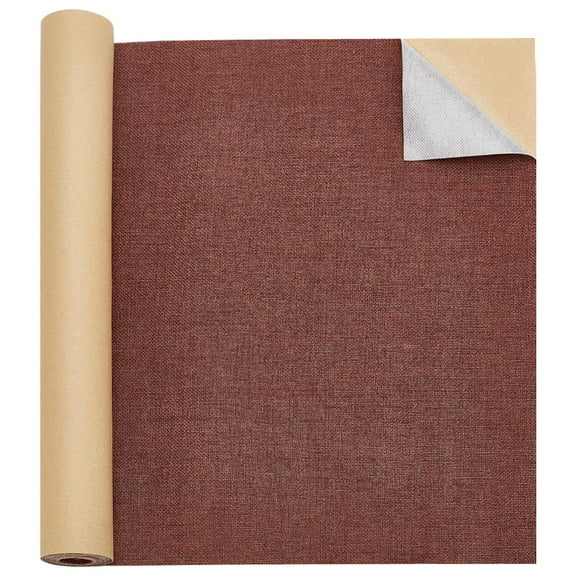 2.1 Yard Coffee Fine Linen Repair Patches 15.75 inch wide Self-Adhesive Fabric Patches Tape for DIY Upholstery Furniture Sofa Car Seats Office Chair Clothing Jackets Crafts