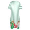 thumbnail image 4 of Vestido holgado con bolsillos y rayas de flamencos, vestidos vintage para mujer 2025, 4 of 6