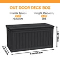 thumbnail image 6 of 230 Gallon Lockable Resin Deck Box, Waterproof Outdoor Storage Box for Patio Furniture Cushions, Garden Tools & Pool Accessories Storage, Black, 6 of 9