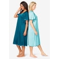 thumbnail image 3 of Only Necessities Plus Size 2-Pack Short Silky Gown, 3 of 6