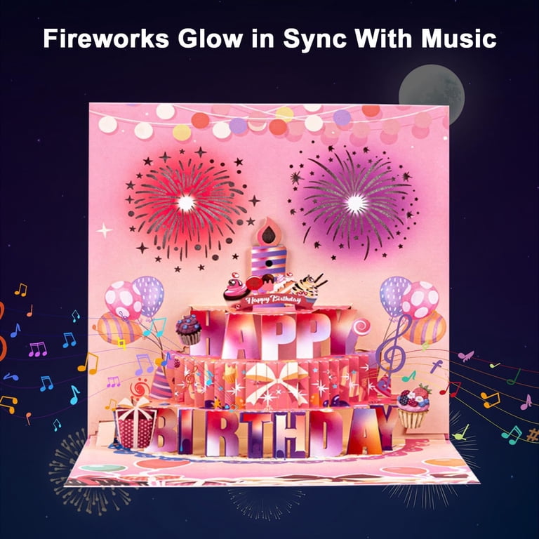 Birthday Card With Music Musical 3D Pop Up Birthday Cards: Blowable ...