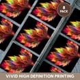 thumbnail image 6 of 3drose, Image of Fractal Multi Color Melting Feathers on Black, Set of 8 Ceramic Tile Coasters, 6 of 7