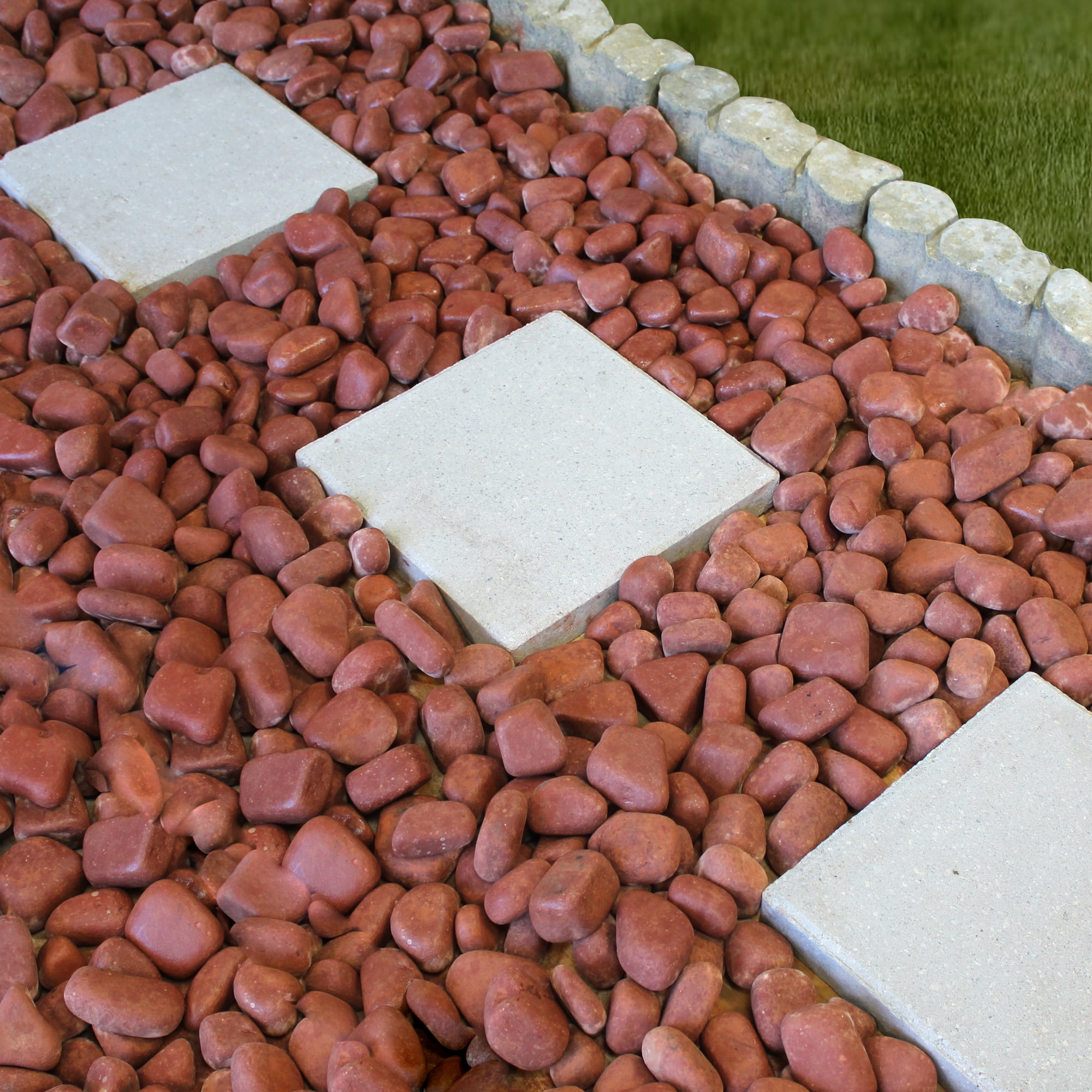 Rainforest Outdoor Decorative Natural Stone, River Pebbles, Pink, 1-3" 30lbs.