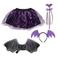 thumbnail image 1 of Conjunto de cosplay de murciélago para niños, lindos atuendos para vestirse, maquillaje decorativo para temas temáticos Altura menor a 100cm, 1 of 9