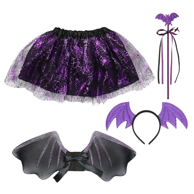 Conjunto de cosplay de murciélago para niños, lindos atuendos para vestirse, maquillaje decorativo para temas temáticos Altura menor a 100cm