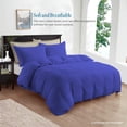 thumbnail image 2 of 600 Thread Count Egyptian Cotton 1-PCs Duvet Cover Only { Zipper Closure } Full/Queen, Royal Blue Stripe, 2 of 4
