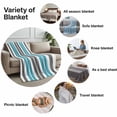 thumbnail image 6 of Throw Blanket for Couch Gray Blue Soft Fleece Flannel Blankets Cozy Lightweight Blanket for Home Sofa Living Room Stripe Bed Throws 30" x 40", 6 of 9