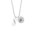 thumbnail image 2 of Delight Jewelry Silvertone Grandma Infinity Sign Silvertone Script Initial Disc - A - Charm Necklace, 20"+3", 2 of 4