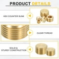 thumbnail image 3 of 12Pcs Brass Pipe Plug Fitting, 1/4" NPT Male Internal Hex Thread Socket Pipe Plug, 3 of 6