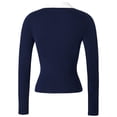 thumbnail image 4 of EYNMVR Women's Knitted Collared Sweaters Long Sleeve V-Neck Polo Shirts Winter Pullover Tops, 4 of 6