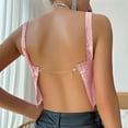 thumbnail image 6 of BLVB Women Metal Sequin Sparkle Glitter Camisole Tops Spaghetti Strap Backless Chain Crop Tops Blouse for Night Club Party Rose Gold, 6 of 6
