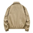 thumbnail image 3 of LYSMORA 2026 Men's Lapel Collar Multi Pocket Cargo Jacket, Button Front Elastic Cuff Loose Fit Outdoor Utility Casual Outer Shacket, 3 of 4