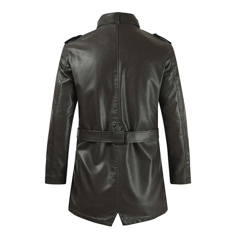 Men's Leather Jacket Fall Winter Thick Leather Lined Jackets